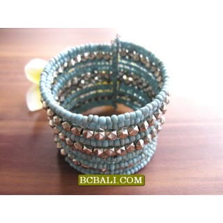 Bali Beads Cuff Bracelets Free Shipping Package